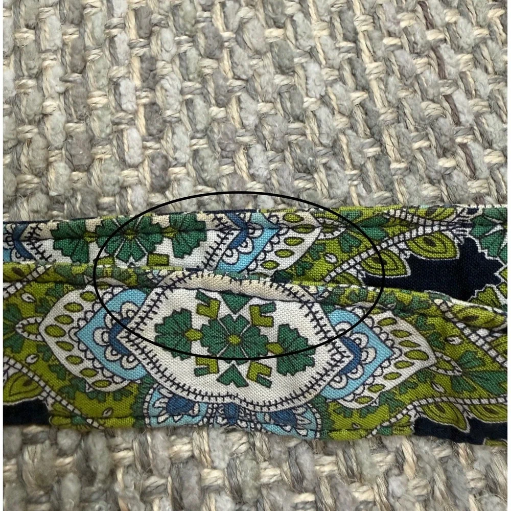 Vera Bradley Crossbody Bag Green Blue Paisley Quilted Cotton Adjustable Strap